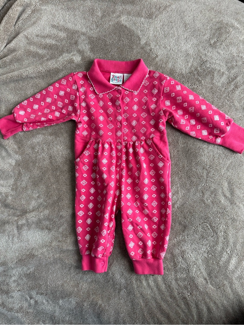 Vintage 80s/90s Small Steps Long-Sleeve One-Piece